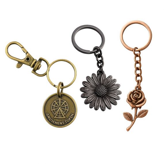 Custom Zinc Alloy Without Keychains in Antique Finish