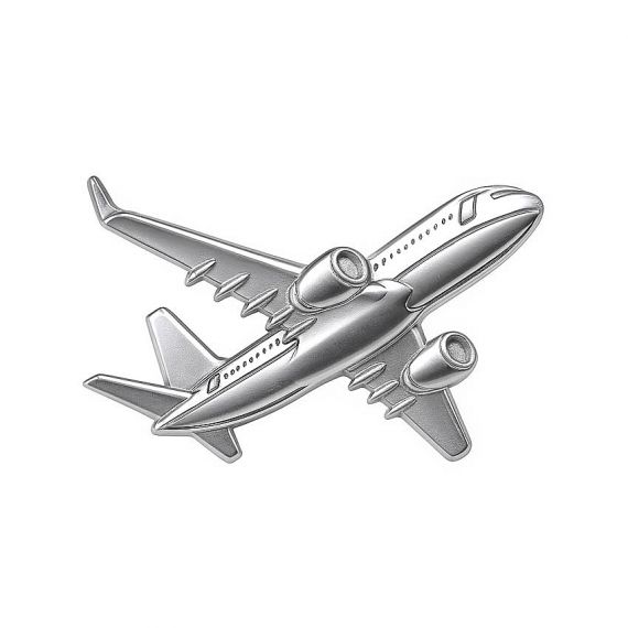 custom 3D silver airplane pin brooch
