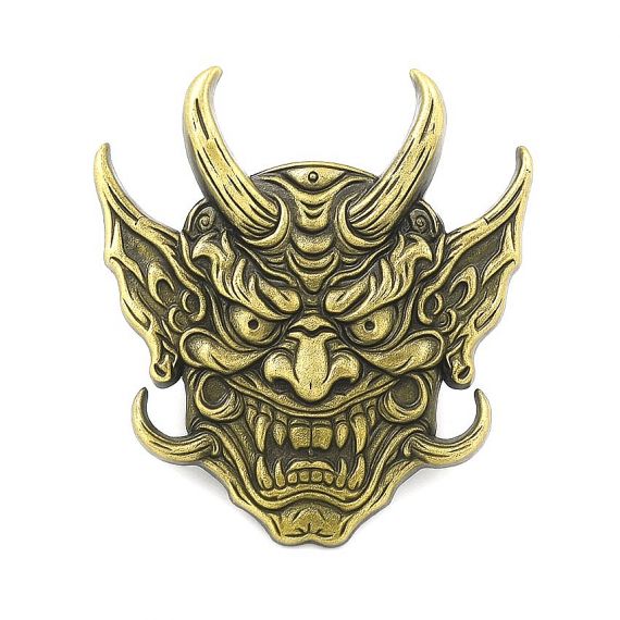 personalized Japanese oni mask zinc alloy lapel pin