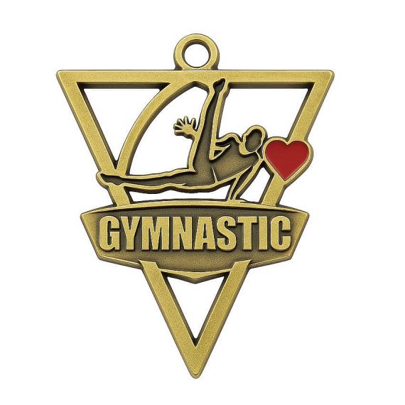 Zinc alloy cutout design metal gymnastic medal souvenir