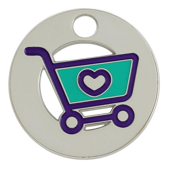 custom made zinc alloy shopping cart token coin