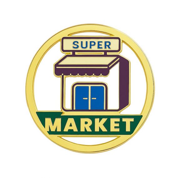 Gold-plated enamel color metal trolley coin