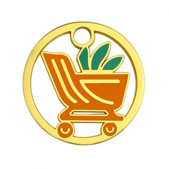 Gold-plated zinc alloy trolley cart coin