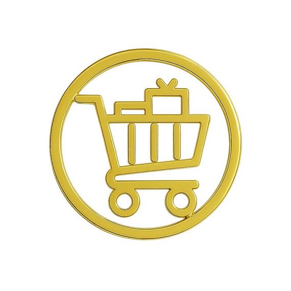 Gold metal shopping cart token coin