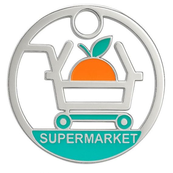 Silver-plated zinc alloy supermarket cart coin