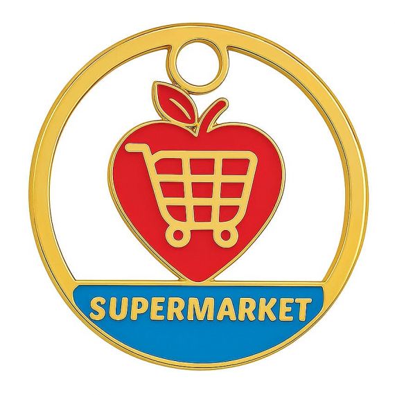 Gold metal shopping cart token