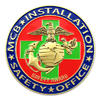 High-quality custom metal pin for the MCB Installation Safety Office, showcasing detailed craftsmanship.