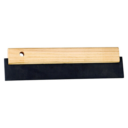 Long wooden handle rubber grout spreader for larger-area tile grouting and leveling applications.
