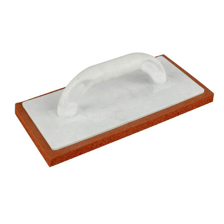 One-piece plastic handle sponge float for tile cleaning, wiping, and grout finishing applications.