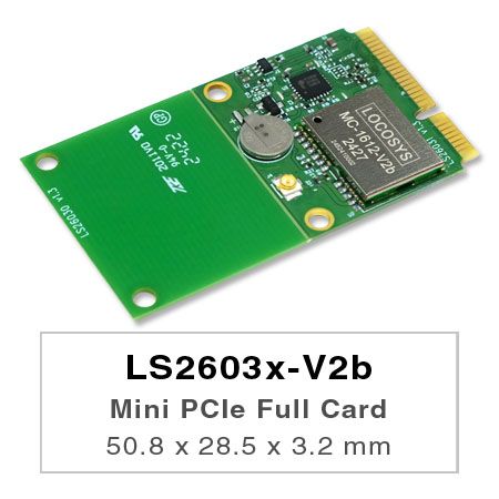 LS26030-V2b and LS26031-V2b are GNSS modules incorporated into PCIe Full-Mini card and PCIe
Half-Mini card, respectively.