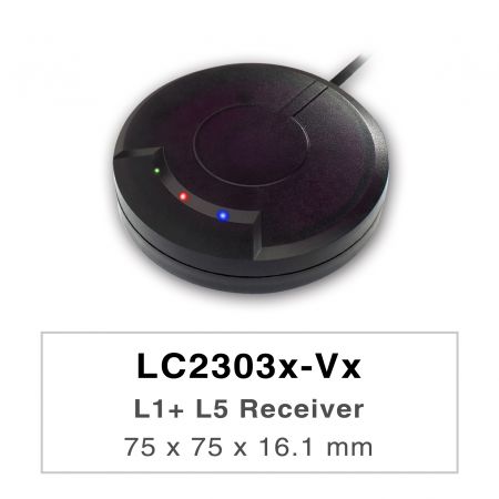 LC2303x-Vx - Los productos de la serie LC2303x-Vx son receptores GNSS de doble banda de alto rendimiento (también conocidos como ratón GNSS) capaces de rastrear todos los sistemas de navegación civil globales (GPS, GLONASS, BDS, GALILEO, QZSS e IRNSS).