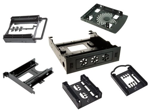 Verschiedene Festplattenadapter ermöglichen eine effizientere Nutzung des Platzes im Inneren des Computergehäuses