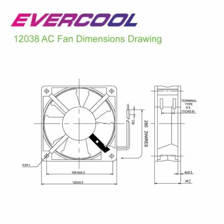शांत एसी फैन का आकार 120mm x 120mm x 38mm है। उच्च हवा मात्रा आपकी इंडोर हवा को त्वरित रूप से आदान-प्रदान कर सकती है और इंडोर हवा को ताजगी बनाए रख सकती है।