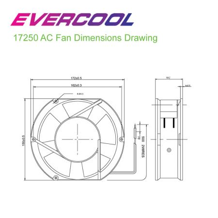 Ventilador AC de alta calidad tamaño 172 mm x 150 mm x 51 mm, alto volumen de aire y larga vida, es tu primera opción para ventiladores de refrigeración.