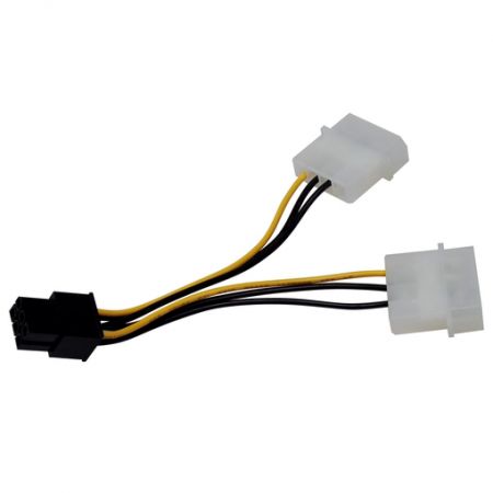 पावर कन्वर्ज़न केबल (Molex 4-पिन x 2 पावर कन्वर्ज़न 6-पिन PCIe पावर सप्लाई) - पावर सप्लाई की उपयोगिता का विस्तार करें और PCIe ग्राफिक्स कार्ड के लिए पावर सप्लाई कनेक्टर बढ़ाएं।