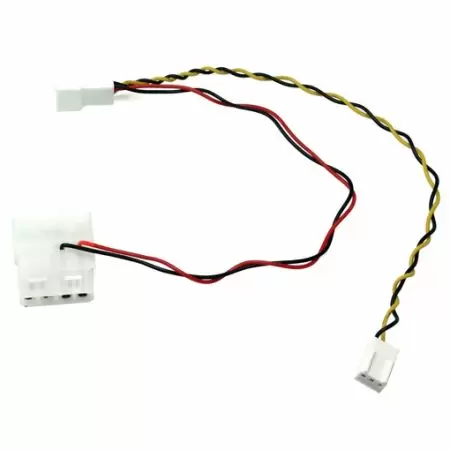 風扇轉接線材 (Molex 4-pin轉換為2510 3-pin) - 將風扇供電電源轉換為電源供應器大4-pin供電