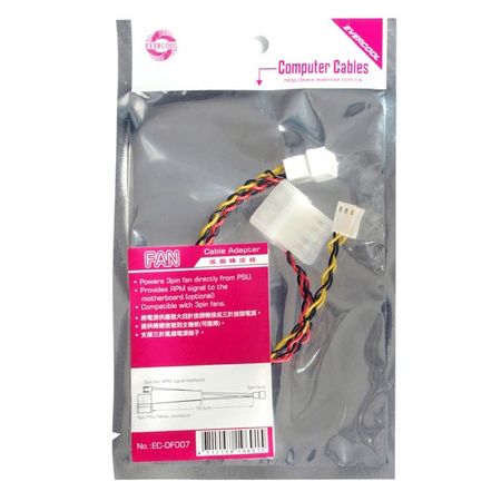 ファン電源変換ケーブル、Molex 4ピンに変換された電源。