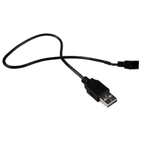 USB Aコネクタを3ピンファンコネクタに変換するケーブル。