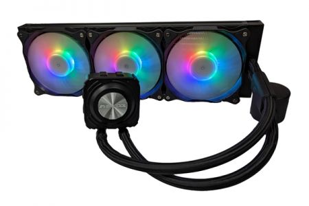 Universal Liquid CPU cooler, 360mm radiator design，TDP300W - Separate pump integrated liquid CPU cooler, equipped with 3 high-efficiency ARGB Sync DC fans.