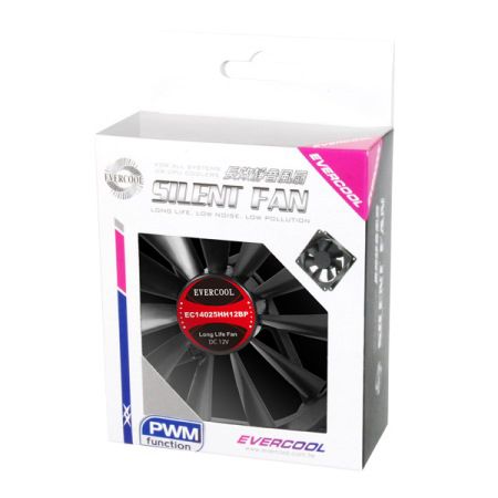 Paquete minorista del ventilador DC PWM de 140mm x 140mm x 25mm de EVERCOOL.