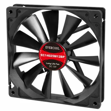 Tamaño del ventilador PWM de 12V CC 140mm x 140mm x 25mm - EVERCOOL ventilador DC PWM de 140mm x 140mm x 25mm de bajo ruido