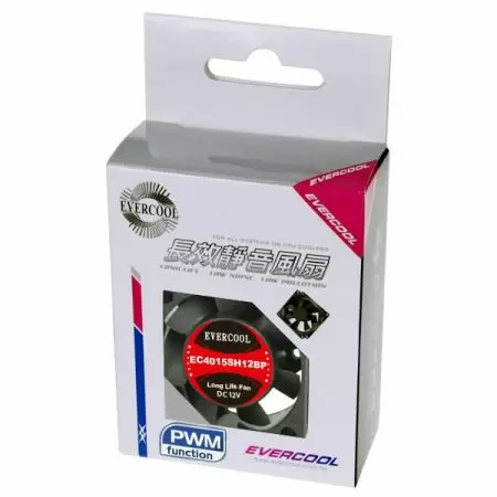 EVERCOOL Ventilateur PWM DC 40mm x 40mm x 15mm emballage de vente au détail.