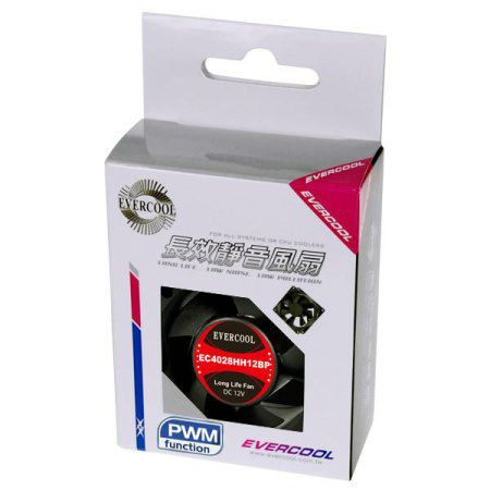 EVERCOOL Paquete minorista de ventilador DC PWM de 40mm x 40mm x 28mm.