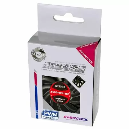 EVERCOOL 60mm x 60mm x 10mm DC PWM Fan Retail Package.