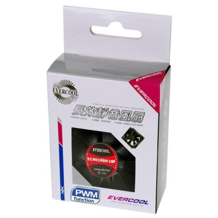 Paquete minorista del ventilador DC PWM de EVERCOOL 60mm x 60mm x 15mm.