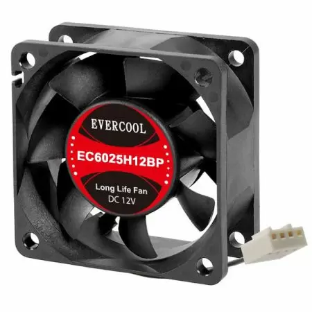 12V PWM直流風扇尺寸60mm x 60mm x 25mm - EVERCOOL 60mm x 60mm x 25mm低噪音PWM直流風扇