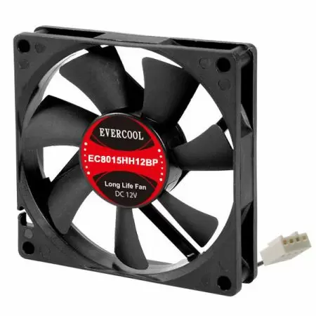 12V DC PWM Fan Size 80mm x 80mm x 15mm - EVERCOOL 80mm x 80mm x 15mm low noise DC PWM Fan