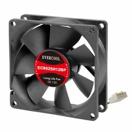 Ventilateur DC PWM 12V Taille 80mm x 80mm x 25mm - EVERCOOL Ventilateur DC PWM silencieux de 80mm x 80mm x 25mm