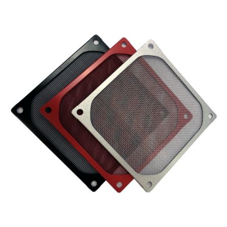 メタル防塵ファンフィルター - メタルの防塵フィルターは、筐体内部へのほこりの侵入を防ぐために3つの色で利用可能です。清掃して再利用することができます。