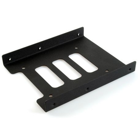 2.5" 硬碟轉接至3.5" 槽金屬硬碟轉接架 - 專為2.5吋硬碟設計轉接架，可轉接至機殼3.5吋硬碟位置安裝，金屬材質強度高，使用便利