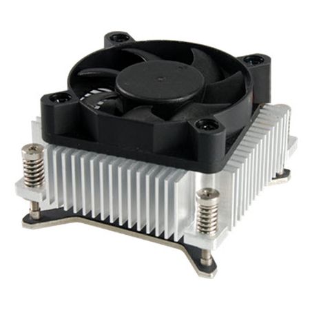 INTEL Socket G2 rPGA 988, 989, 946 Низкопрофильный кулер для процессора, тепловая мощность 40 Вт - Высокоплотный радиатор из алюминия с экструдированным теплоотводом, оснащенный эксклюзивными подшипниками EL на вентиляторе, имеет низкий уровень шума и высокую долговечность, с максимальной эффективностью отвода тепла 40W