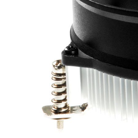 Spring screws enhance the tightness between the heat source and the heatsink.