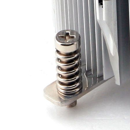 Spring screws enhance the tightness between the heat source and the heatsink.