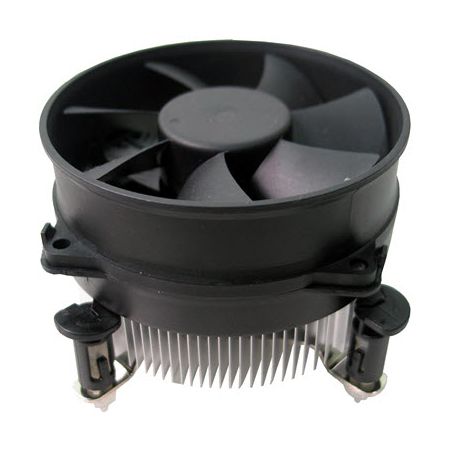 Refroidisseur en aluminium extrudé INTEL LGA775 TDP 95W - Refroidisseur extrudé avec système de fixation à broche INTEL LGA775, ventilateur équipé d'un roulement EL exclusif et d'une durée de vie élevée, et une efficacité maximale de dissipation de chaleur jusqu'à 95W