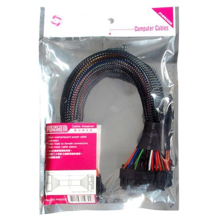 Motherboard power extension cable, compatible with 24-pin and 20-pin.