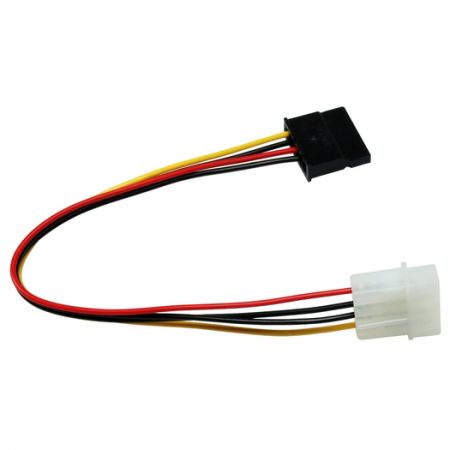 Molex 4-pin to SATA 15-pin Power Cable - Power Conversion Cable - Converts Molex 4-pin power to SATA 15-pin power for use