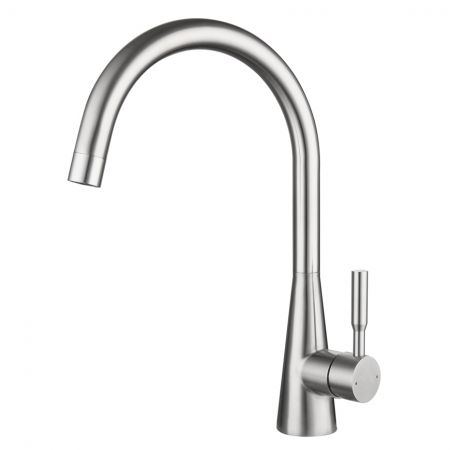CINA-Stainless Steel Kitchen Faucets - Food Grade SUS304 Stainless Steel Kitchen Vertical Gooseneck Faucet.