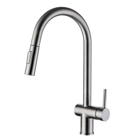 DORA-Stainless Steel Pull-Down Kitchen Faucets - Pull Down Stainless Steel Kitchen Faucet.