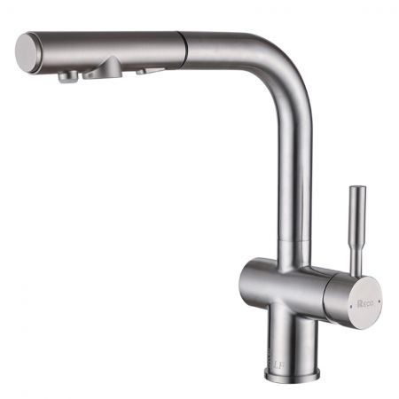 DAWN-4 in 1 RO Water Filter Stainless Steel Faucets - Pull Down Stainless Steel Kitchen Faucet.