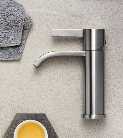 1. Rustfrie stålblander til håndvaske på badeværelser - Badeværelse rustfrit stål håndvaskhane.