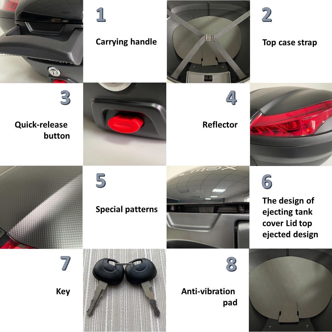 K-MAX K27Motorcycle top case details