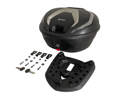 K-MAX K26 Motorfiets topkoffer is uitgerust met (1) bodemplaat*1 set (2) externe ophangijzerstukken*4 (3) moer*4 (4) ring*4 (5) schroef*4 (6) sleutel*2