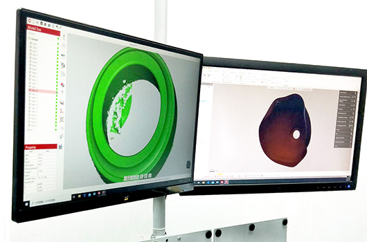 Automatic 3D scanning system for measuring curved surfaces or irregular shapes measurement.