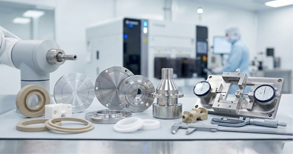 We provide professional machining services for semiconductor equipment components.