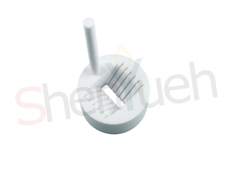 寸法精度を確保するためにCNC精密加工で製造されたPTFEウエハークリーニングホルダー。