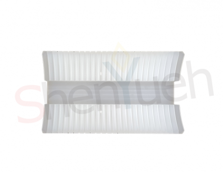 Structured guiding surface with symmetrical groove design to enhance wafer transfer stability